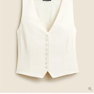 J. Crew Slim-fit tuxedo vest in city crepe - Ivory